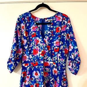 Yumi Kim royal blue with bright flowers romper